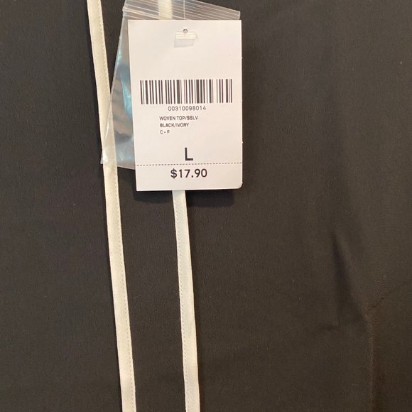 Black Blouse with White Piping - Picture 7 of 7